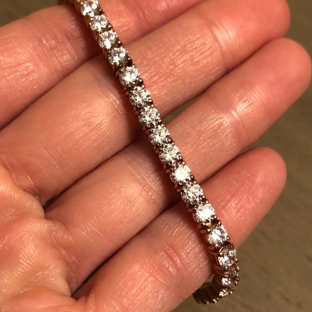 Vintage Gold Tone CZ Diamond Bracelet